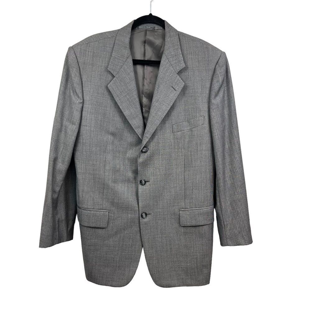 Corneliani Sport Super 100's Virgin Wool Blazer Suit Jacket Men Button Gray 44*